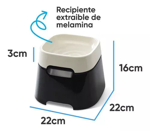 PLATO ELEVADO PARA AGUA 22cm x 22cm x 16cm