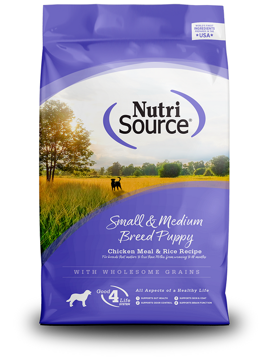 NUTRI SOURCE cachorro raza pequeña y mediana 26LBS
