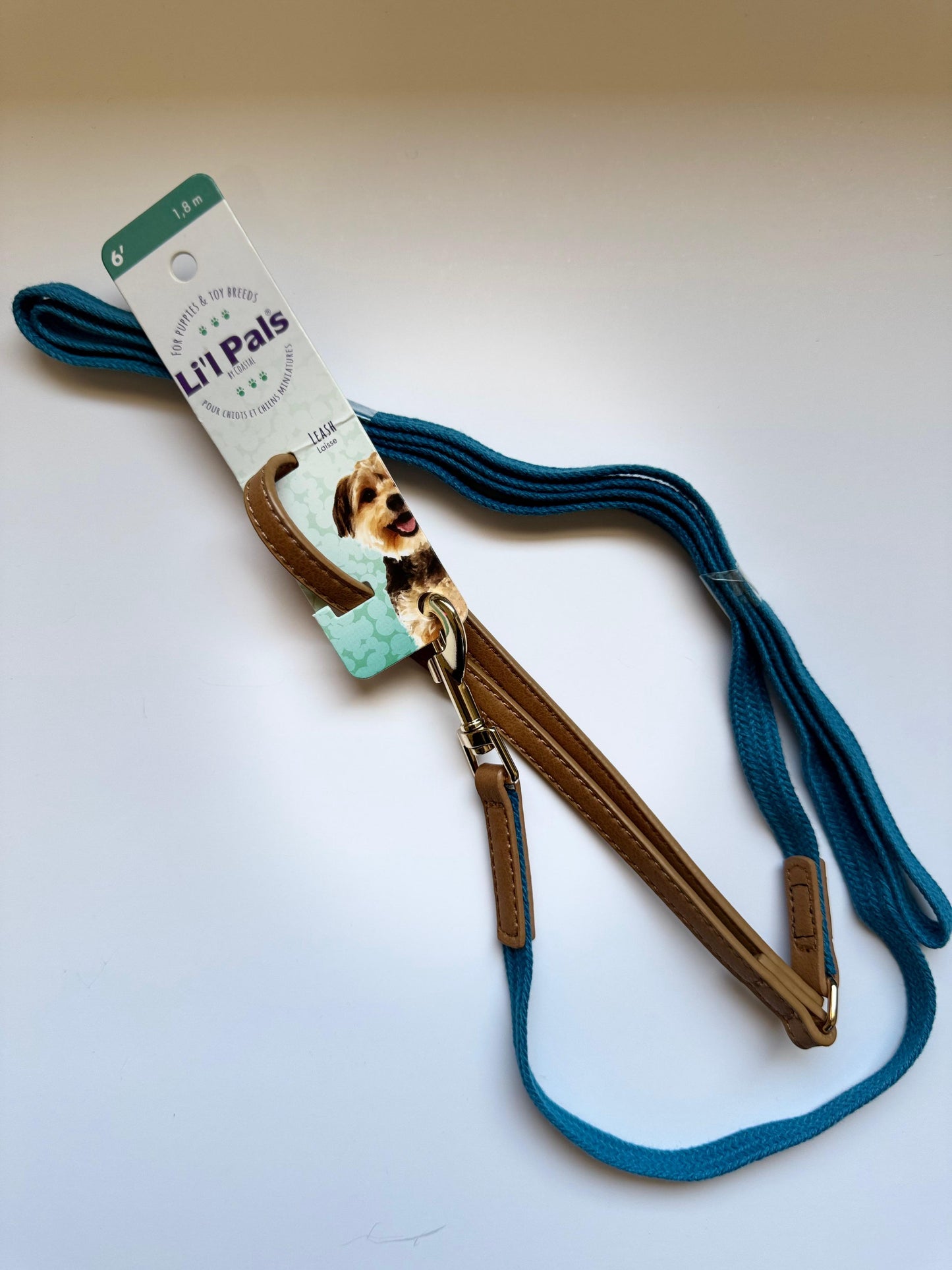 CORREA LI´L PALS 3/8” PUPPY/ MINI - AZUL CON CAFÉ