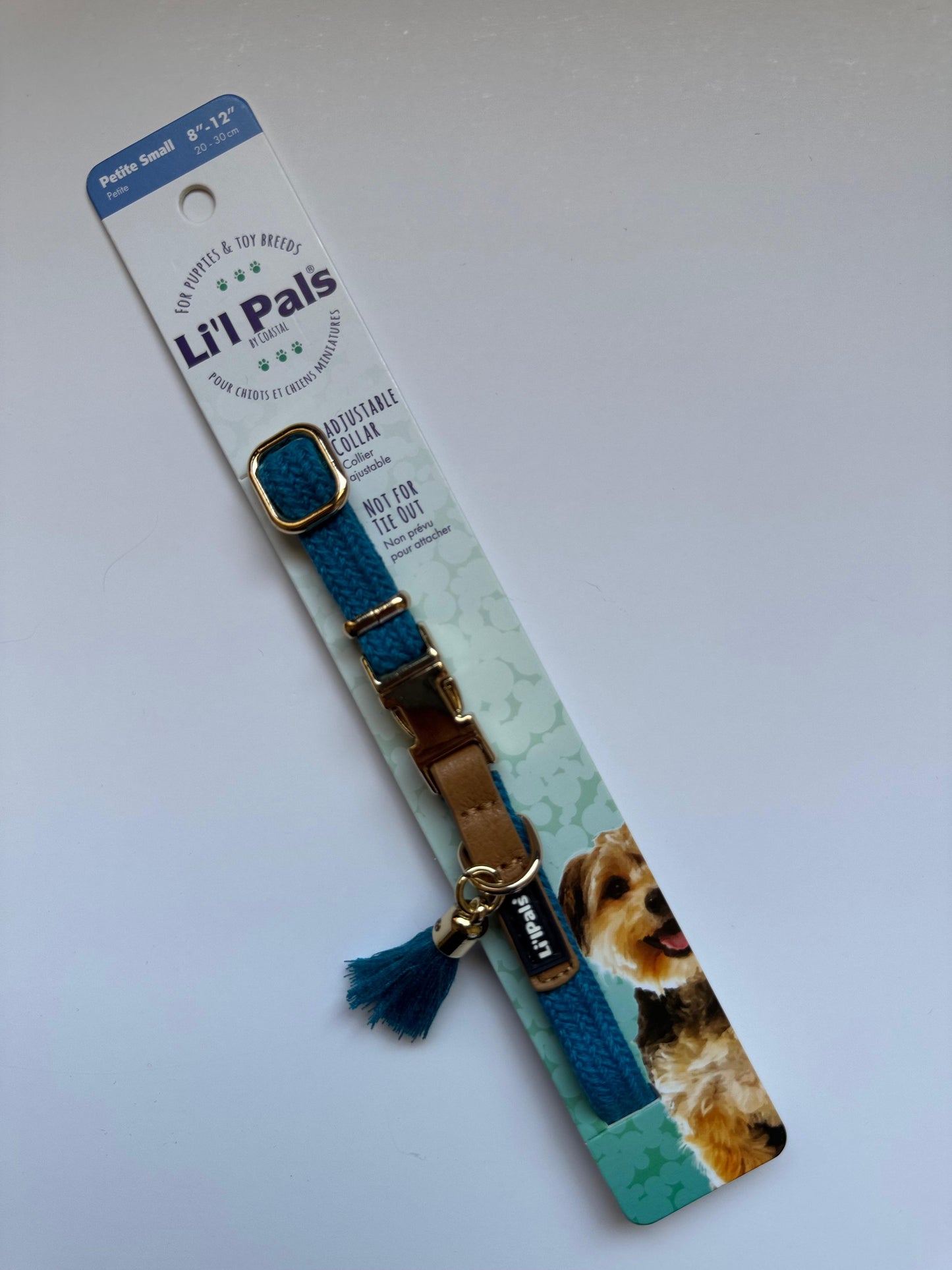 COLLAR LI´L PALS 3/8” PUPPY/ MINI - AZUL CON CAFÉ