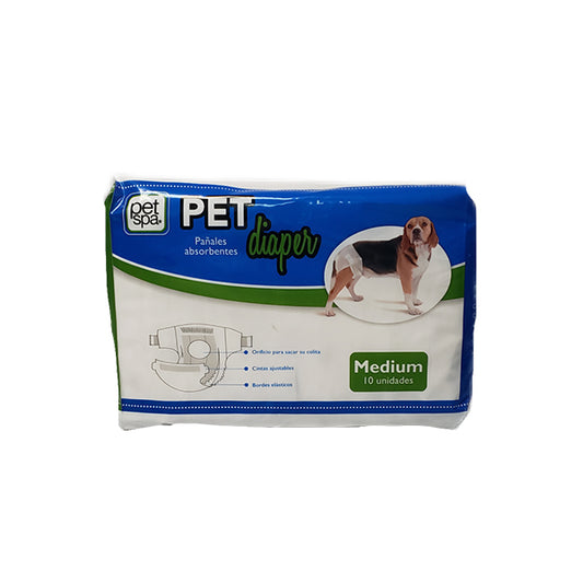 PAÑAL para perro talla "M" PQ 10 UND