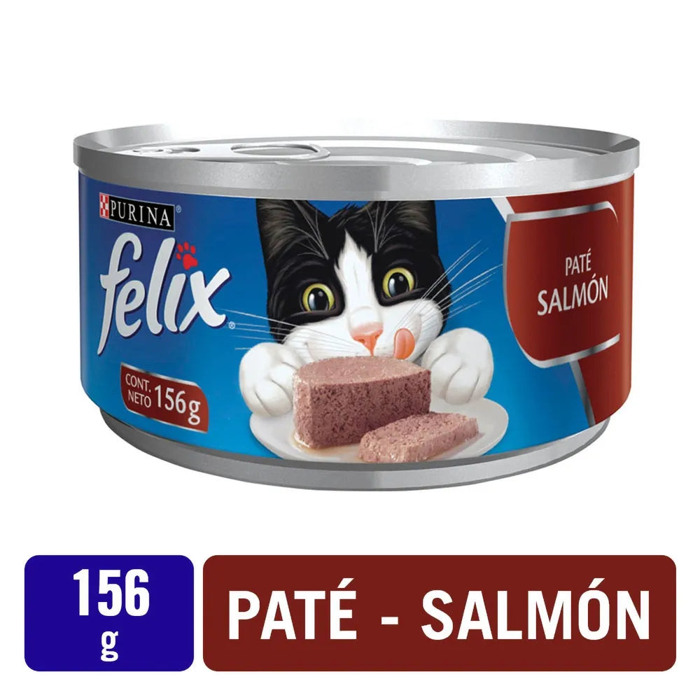 PURINA FELIX gato adulto -todas las razas- paté salmón enlatado 156G