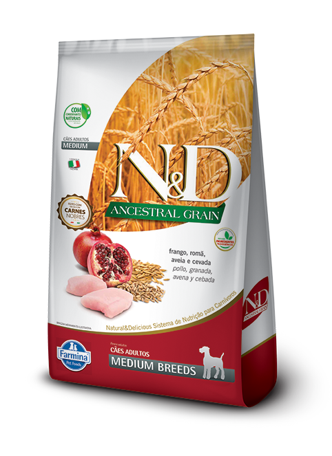 N&D FARMINA granos ancestrales adulto razas medianas -POLLO- 10.1KG