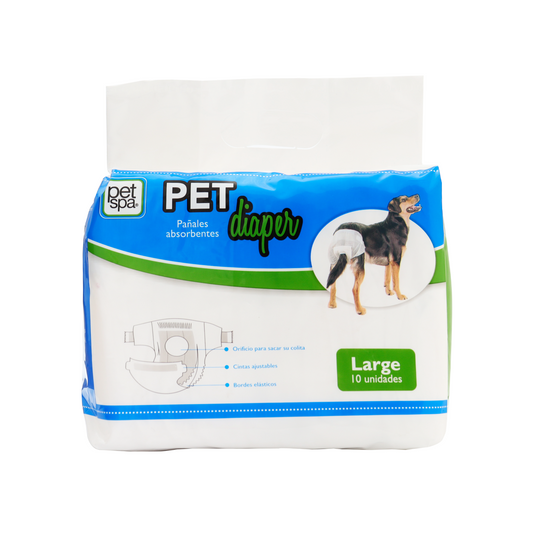 PAÑAL para perro talla "L" PQ 10 UND