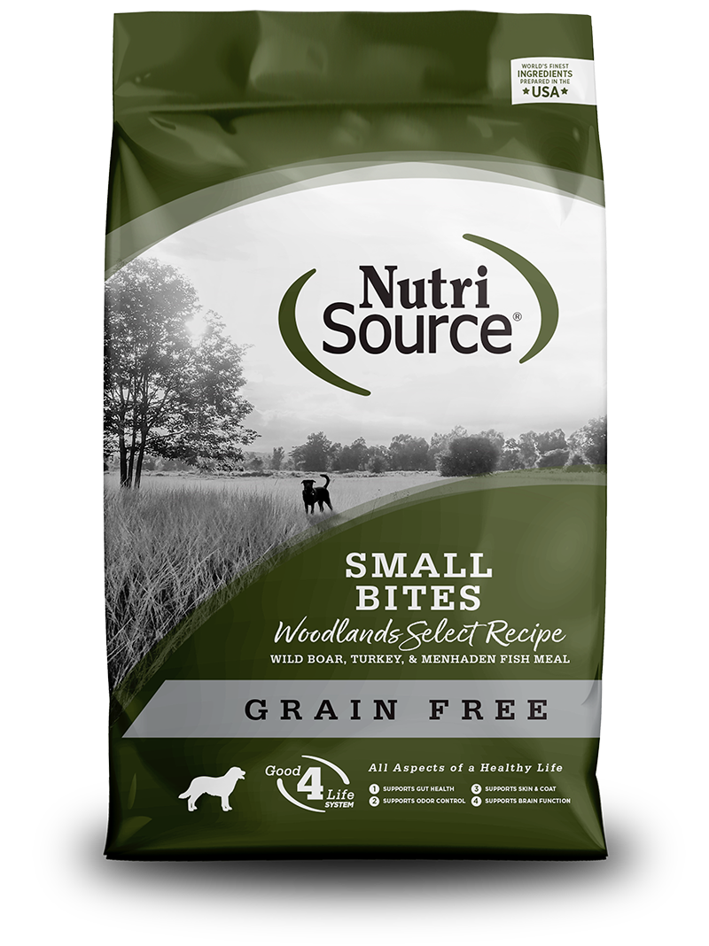 NUTRI SOURCE -LIBRE DE CEREALES- small bites woodsland select recipe 12LBS