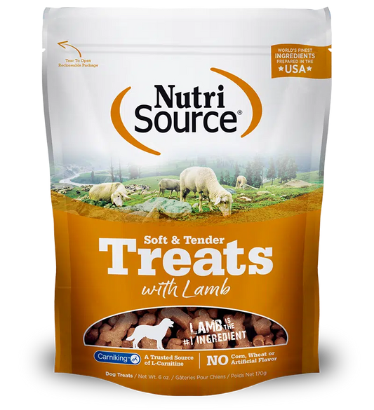 NUTRI SOURCE soft & tender treats with lamb 6 OZ.