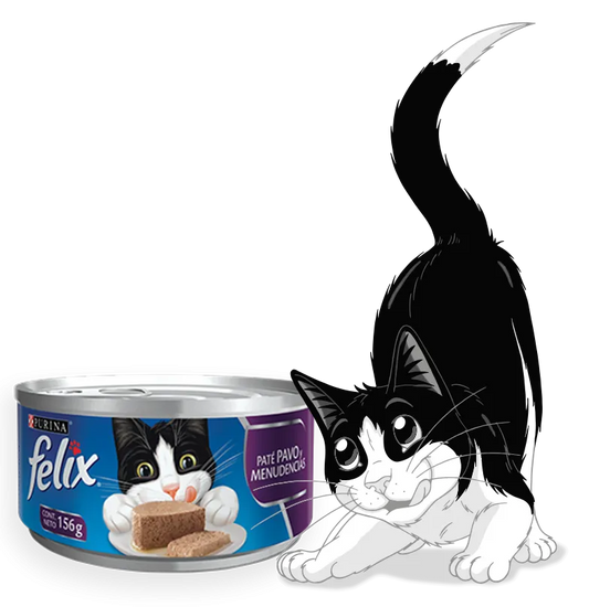 PURINA FELIX gato adulto -todas las razas- paté pavo & menudencias enlatado 156G