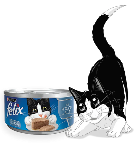 PURINA FELIX gato adulto -todas las razas- paté pescado & atún enlatado 156G